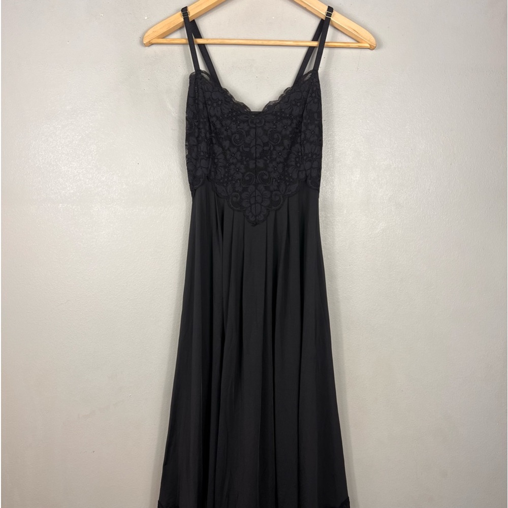 NWT We Are HAH Black Maxi Slip Floral Back Tie Dress